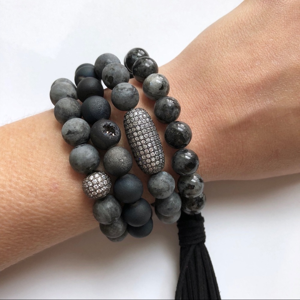 ChristopherKate Stacked Gemstone Bracelets